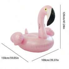 Flamingo Inflatable Pool Float, Perfect For Beach Photos, Adorable Flamingo Floating Bed, Viral Item, Pool Inflatable, Beach Essentials, Pool Float - 粉紅色火烈鳥 - 查看 8