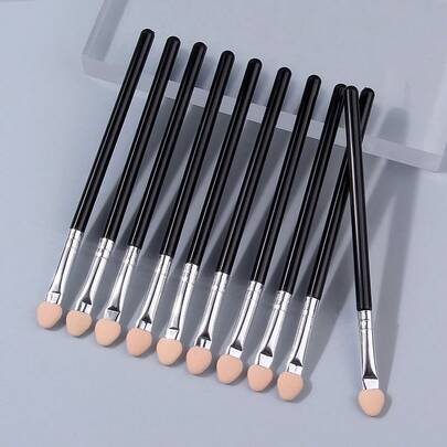 10支装眼影海绵棒，双头眼部化妆刷，精准上妆，便携卫生刷