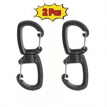 Outdoor Multi-Functional Double Hook Hook Set (2 Pieces) | Convenient Keychain, 360° Rotating 8-Shaped Hook, Double Clamp Quick Fastener, Essential For Outdoor Explorers And Outdoor Travelers - Multicolor - View 1