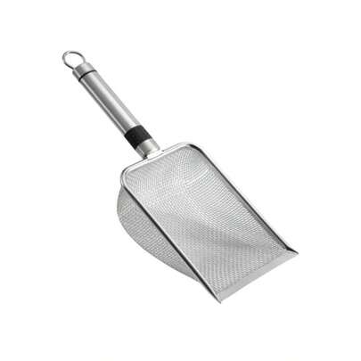 Xẻng hốt cát vệ sinh cho mèo bằng thép không gỉ chịu lực cao, tay cầm tiện dụng - Chống gỉ, dễ vệ sinh, dọn dẹp chất thải nhanh chóng, bền bỉ, phù hợp cho người nuôi thú cưng (sử dụng tại nhà và trong hộp vệ sinh cho mèo).