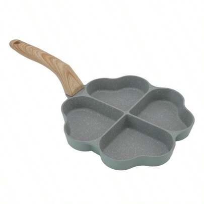 4 Holes Pancake Pan Pancake Pan Non-Stick Egg Frying Pan Breakfast Burger Maker, Heart Shaped Egg Pan For Breakfast Fried Egg Hamburger, For Induction Cookers And Gas Stoves