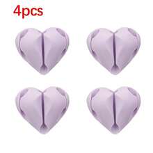 2/4个装心形理线器，手机充电线夹，绕线器，自粘式理线夹，适用于桌面、床头、墙面、汽车和办公室。 - 彩色 - 查看 9