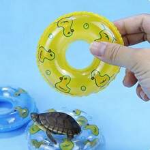 Assorted Colorful Mini Swimming Rings Toys For Turtles, Hamsters, Fish Tank Decor, Pet Swimming & Sunbathing Accessories, Random Styles - View 1