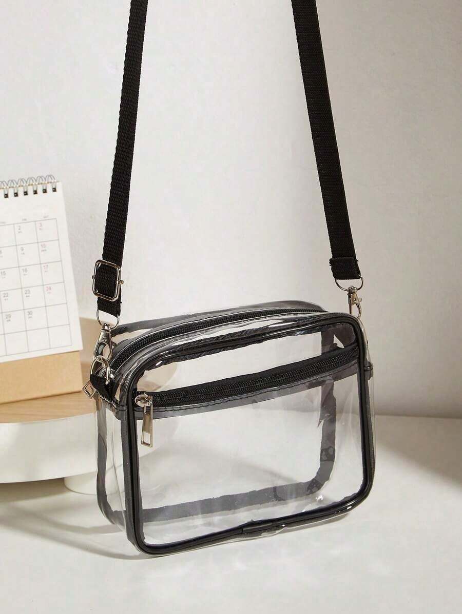 Mini Square Bag Clear Pvc Adjustable Strap For Daily, Stadium Approved 12 X 12 X 6 Clear Transparent Purse Bag For Concerts Sports Events Festivals Transparent Casual Square Shoulder Bag All Match Storage Bag For Travel Simple Crossbody Bag ,Fashionable Transparent, Clear Waterproof Bag For Women, Perfect For Summer, Vacation & Beach, Waterproof, Sandproof Transparent Bag, Beach Sports Picnic Snacks Clear Purse For Women, Holiday, Beach Bags - 無色 - 查看 1