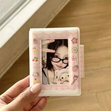 INS风蝴蝶猫咪格子卡片相册，草莓猫咪按扣式3英寸即时照片相册，偶像迷你卡片收纳相册 - 多色 - 查看 4