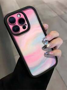1pc Dreamscape Gradient Pattern TPU Soft Phone Case, Shock Proof, Compatible With Apple Phones Waterproof Anti-Fall Scratch Resistant,International Version, Not The Domestic Version - Mẫu 1 (1 cái) - Xem 4