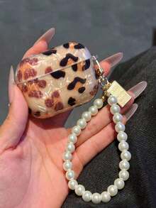 Pro 3 Protective Case, Shell/Leopard Print Pattern, Apple Bluetooth Earphone Cover With Lanyard, Soft Case For  1/2,  Pro 2 & 3 - Gold - View 6