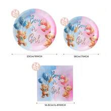 Gender Reveal Party Supplies Set, Gender Reveal Cake Plates, 7/9 Inch Gender Reveal Party Disposable Paper Plates And Napkins, Suitable For Pink And Blue Gender Reveal Decorations - Multicolor - View 13