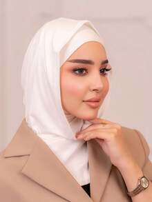 1 pieza Pasamontaña de unicolor para mujer, cuello calentador, diadema elástica, turbante, transpirable y cómodo, de gran amplitud, absorbente del sudor, multifuncional, accesorio deportivo, bufanda minimalista de moda, capucha y diadema a juego, esencial para playa, vacaciones y viajes - Multicolor - Ver 16