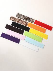 12条装男女通用弹力发带，舒适吸汗运动发带，适合瑜伽、跑步、SPA、护肤等场合，男女皆宜的时尚发饰，夏季沙滩发带 - 12PCS多色 - 查看 6