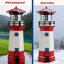 Solar Lighthouse Garden Outdoor Statue, IP44 Waterproof, Solar Outdoor Light,  1200mAh,Automatic Rotating Solar Light For Garden, Yard, Patio, Ground, Christmas Furniture Decoration, Halloween Decoration, Tabletop Decoration; Unique Housewarming Gift/1pc - SJKDT - Xem 5