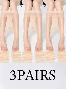 Bộ 3 chiếc quần legging bó sát trong suốt, siêu mỏng, cạp cao, dài đến mắt cá chân, có phần mũi được gia cố, phù hợp cho phụ nữ nặng 40-60kg, vòng eo 75cm và vòng hông 95cm hoặc nhỏ hơn. - Nhiều màu - Xem 15