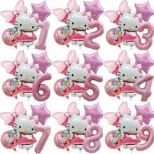 Bộ bóng bay trang trí tiệc Sanrio, Bộ bóng bay số Hello Kitty màu hồng KT, Bộ bóng bay trang trí tiệc, Bộ bóng bay hình hoạt hình Hello Kitty dễ thương, Trang trí không gian bằng bóng bay, Bóng bay sinh nhật Hello Kitty, Bóng bay tiệc ngày lễ - Xem 1