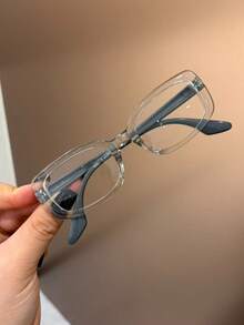 1 paire de lunettes pour enfants avec monture carrée mignonne, sangle en silicone et accessoires en métal. Lunettes anti-lumière bleue avec verres transparents, convenant pour la lecture quotidienne en extérieur, les accessoires de rentrée scolaire, le style décontracté, pour les garçons et les filles. Lunettes de mode à verres transparents, accessoires photo, décoration de tenue quotidienne. - Transparent - Voir 8