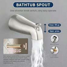 And Shower Faucet Set Complete Dual Shower Head And Handheld 2 In 1 Combo Set Shower System And Shower Trim Kit - Brushed Nickel - View 6