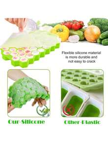 1PC Ice Making Tray With Lid 37 Grids Silicone Ice Making Mold With Spill-Resistant Removable Lid Flexible Ice Making Tray For Chilled Drinks, Whiskey & Cocktails Stackable & Dishwasher - Multicolor - View 10