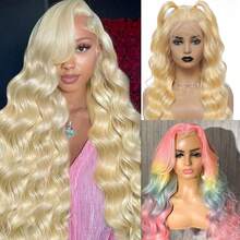 Dollface 34 Zoll 613 HD Lace Front Perücke 13x4 200 Dichte, 13x6 Blonde Lace Front Perücke aus Echthaar, vorgezupfte, gebleichte Knoten mit Babyhaaren, natürlicher Haaransatz, Body Wave 613 Lace Front Perücke aus Echthaar - S613 - Übersicht 9