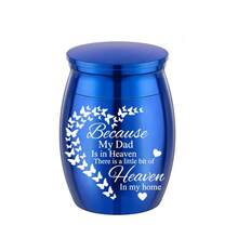 1 Piece Small Urns For Human Pet Ashes Aluminum Alloy Mini Keepsake Urn Butterflies Small Cremation Urns For Ashes Memorial Ashes Keepsake-Because My Dad Is In Heaven… - Multicolor - View 14