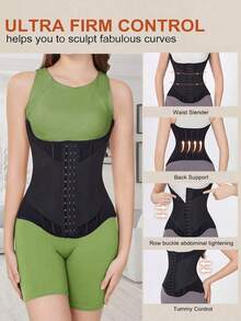 1pc Women Waist Trainer Corset, Tummy Control Shapewear - Multicolor - View 11