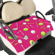 Golf Cart Seat Covers, Golf Cart Seat Towel Blanket Club Car For Golf Lover, Wave Golf Cart Accessories, Keep Seat Comfortable, 52 X 32 Inch - Rose Red - View 1