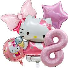 Bộ bóng bay trang trí tiệc Sanrio, Bộ bóng bay số Hello Kitty màu hồng KT, Bộ bóng bay trang trí tiệc, Bộ bóng bay hình hoạt hình Hello Kitty dễ thương, Trang trí không gian bằng bóng bay, Bóng bay sinh nhật Hello Kitty, Bóng bay tiệc ngày lễ - Xem 18