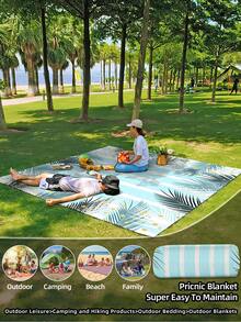 1pc New Outdoor Waterproof Anti-Sand Digital Printed Picnic Mat/Beach Towel, Fashionable And Fresh Pattern, Suitable For Camping And Picnics - Multicolor - View 2