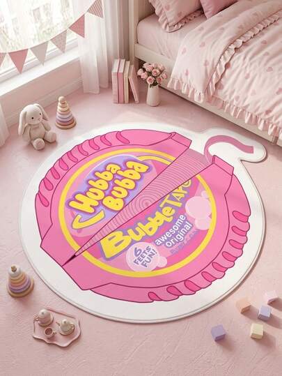1pc Bubble Gum Shaped Carpet, Creative Cute Style, Adorable Decorative Floor Mat, Cute Gaming Rug, Decorative Carpet, Bedroom Decor, Living Room Carpet, Home Decor, Carpet, Home Decoration, Outdoor Rug, Washable Carpet, Graduation Gift