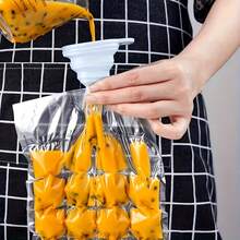 Disposable Tray, Easy To Use With Tear-Off Ice Cubes, Includes 100 Bags (Total 2400 Ice Cubes) + 1 Random Color Funnel, Suitable For Outdoor Kitchen Tools And Beverage Cooling, Stackable Design, Easy Filling. Essential Refrigerator Accessory And Party Supplies, Summer Kitchen Essentials - Multicolor - View 6