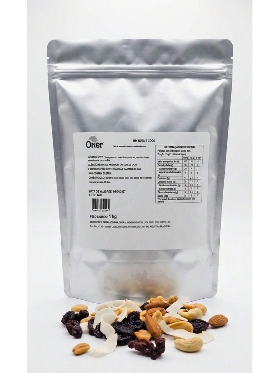 Oner Mix Nuts E Coco 1Kg - Energia Natural E Crocante - 1KG - Visão 1