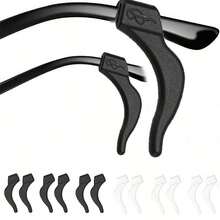 12 piezas/6 pares de agarres antideslizantes para gafas - Patillas antideslizantes, aptas para gafas de lectura, gafas de moda, gimnasio, oficina - Compatibles con gafas, adecuadas para mujeres y hombres, accesorios de oficina, diseño de moda, estructura duradera, entusiastas del fitness - Ver 7