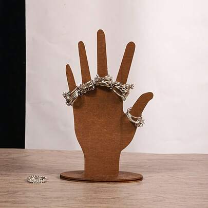 Creative Hand-Shaped Ring Display Stand, Showcase/Counter Display Rack, Live Streaming Photography Prop