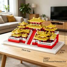3-In-1 Ancient Style 3D Puzzle Building Blocks, Suzhou Garden/Summer Palace/Yellow Crane Tower Model, High Difficulty Assembly Blocks, Desktop Decor And Holiday Gift - Multicolor - View 8