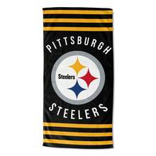 1pc Pittsburgh Steelers Beach Towel - Free Shipping -  Football Soft & Absorbent Microfiber Towel, Suitable For Bathroom, Swimming, Fitness, Yoga, Lightweight & Portable, Wind & Sun Protection, Ideal For Summer Travel & Decoration - 1 - 查看 1
