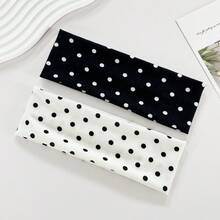 Polka Dot Wide Headband For Women, Multiple Colors Available, Elastic Non-Slip Facial Wash Hairband, Retro Versatile Daily Hair Accessory Summer Outfits,Festival,Party - Multicolor - View 5