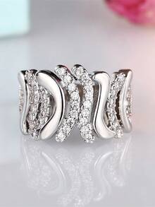 1 chiếc nhẫn nữ sang trọng hình vuông đính đá Cubic Zirconia, thích hợp làm quà tặng đám cưới, lễ đính hôn, kỷ niệm, quà tặng ngày Valentine. - 1 # - Xem 14