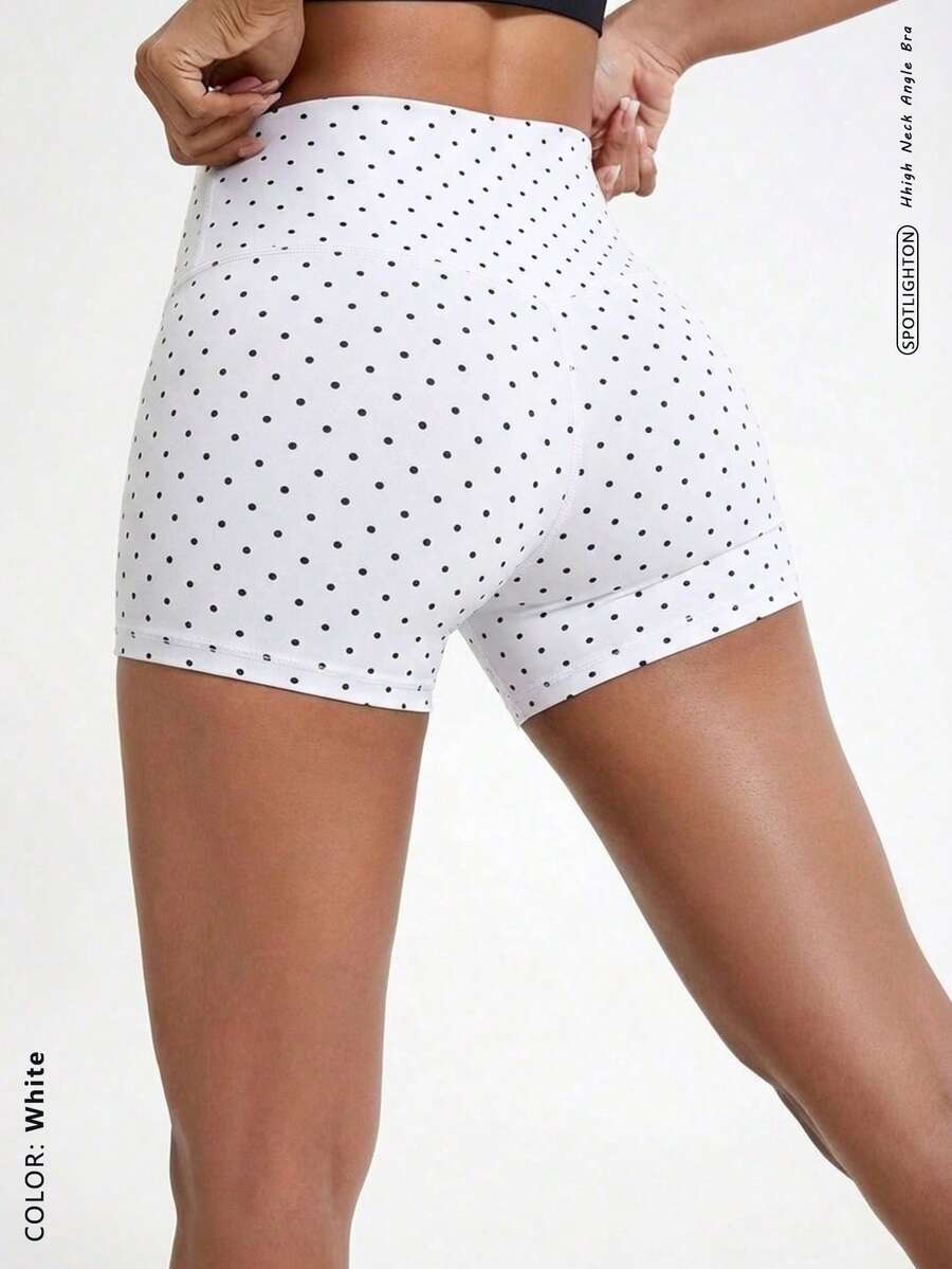 FWH Sweet Street Style Polka Dot Shorts Sports - White - View 1