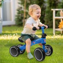 Baby Balance Bike 1 Year Old, No Pedal Toddler Bike, 4 Wheels Lightweight Ride On Toys For Kids, Baby First Birthday Gifts, Training Bicycle For Boys And Girls - Blue - Blue - View 3