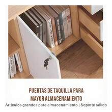 Office Filing Cabinet With Wheels, 3 Lockable Drawers And 2 Doors, Home Office Storage Unit - 鏽棕色 - 查看 4