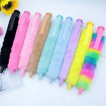 1支超大号毛绒笔，蓬松高档可伸缩圆珠笔，可爱黑色圆珠笔，超大号圆珠笔，创意礼物，学生冠军笔 - 多色 - 查看 8