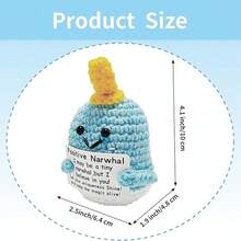 1pc Crochet Unicorn Doll In Blue, Conveys Sincere Encouragement, Crochet Doll Will Bring Happiness To Me Or My Loved Ones. This Is A Unique Gift Not Only For Yourself, But Also For Friends Or Family. - Multicolor - View 2