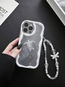 奶油色纹理波浪边亮面海龟彩绘防摔手机壳，配手工串珠手链，兼容 XR/7/8、15 Pro Max、13、14、11；柔软 TPU 防摔彩绘手机壳，兼容 Galaxy S24、Galaxy S24+、Galaxy S24 Ultra、Galaxy S22、Galaxy A13 4G、Galaxy A52、A52s 5G、Galaxy A23、Galaxy A35、Galaxy A25、Galaxy A73、Note 11、Note 11 Lite - 彩色 - 查看 5