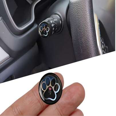2pcs Cute Cat Paw Print Car Stickers, Universal For Air Conditioning Knob And Door Handle Decor, Waterproof Scratch-Resistant, Pet Lover Car Interior Accessories