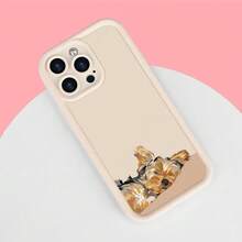 Phone Case: Flat-Face Yorkshire Terrier Pattern , Fresh, and Stylish Drop-Proof Phone Case for  17/16/15/14/13/12/11/X/XS/XS MAX/ProMax/Air/Plus and  Galaxy S Series. Internet-Famous Style, Selected Gift, Halloween Gift. - Beige - Übersicht 4