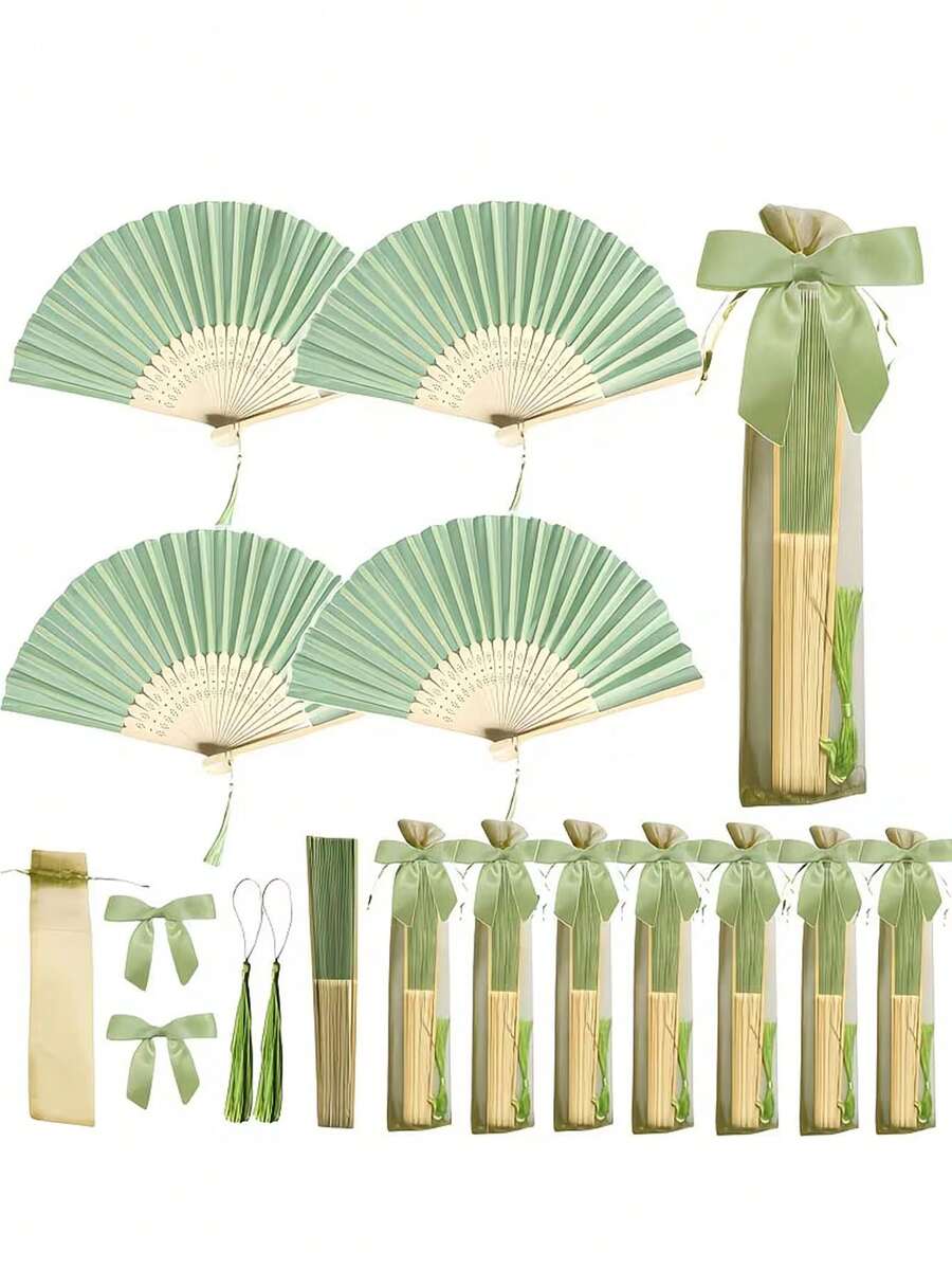 Bộ quà tặng quạt gấp màu xanh nhạt 40 chiếc/20 chiếc/1 chiếc cho đám cưới -- bao gồm 10 chiếc quạt gấp, 10 túi đựng bằng vải organza, 10 dải ruy băng và 10 mặt dây treo tua rua. Bộ quà tặng độc đáo này có tông màu xanh nhạt tinh tế và thanh lịch, kết hợp với trang trí tua rua hài hòa, là lựa chọn hoàn hảo làm quà tặng tiệc hoặc vật kỷ niệm. - Một kích cỡ phù hợp cho tất cả - Xem 1