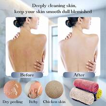 1 pieza/2 piezas Juego de toallas de baño exfoliantes de malla africana, con esponja de malla con asa, diseño de doble cara, exfoliación suave/gruesa, cepillo corporal efectivo, material de malla premium, diseño de amarre conveniente, toalla de baño tipo esponja, deja la piel suave, apto para uso diario - multicolor - Ver 6