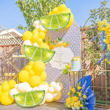 4Pcs Fruit Shape Aluminum Film Balloons For Birthday Party Decoration Lemon&Orange Balloons For Tropical Themed Celebrations And Photo Props - Orange and Lemon Balloons - View 3