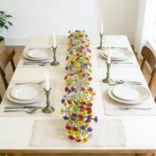 1pc UV Resistant Artificial Hanging Vine, Eucalyptus & Violet Silk Flower Garland For Indoor Outdoor Wedding Home Party Decoration,Spring Outings, Mother's Day,Graduation Season - Multicolor - View 1