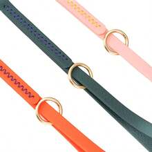 Waterproof Short Dog Leash, Durable PVC Pet Lead With Gold Ring & Hook, Bite-Resistant Short Training Leash For Walking & Obedience - Multicolor - View 6