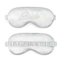 1 chiếc bịt mắt bằng polyester mềm mại, thêu chữ "Cô dâu" màu bạc, dùng cho giấc ngủ trưa và ngủ đêm. - 1 bộ ngực bạc - Xem 2