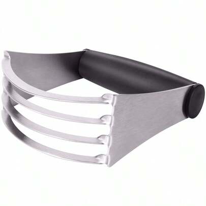 Dough Blender With 4.09-Inch Fixed Handle - Professional Pastry Blender & Cutter Featuring 4 Heavy-Duty 1.2mm Stainless Steel Blades - Ideal For Butter, Pie Crusts, And Baking
